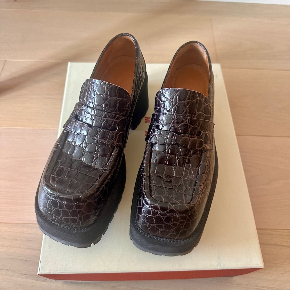 Marni Black Croc-embossed chunky Loafers SALE!!